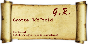 Grotte Rátold névjegykártya
